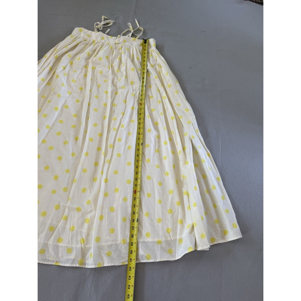 Anthropologie WHIT TWO Polka Dot Maxi Dress in Yellow & White Cotton Size M - Picture 13 of 16